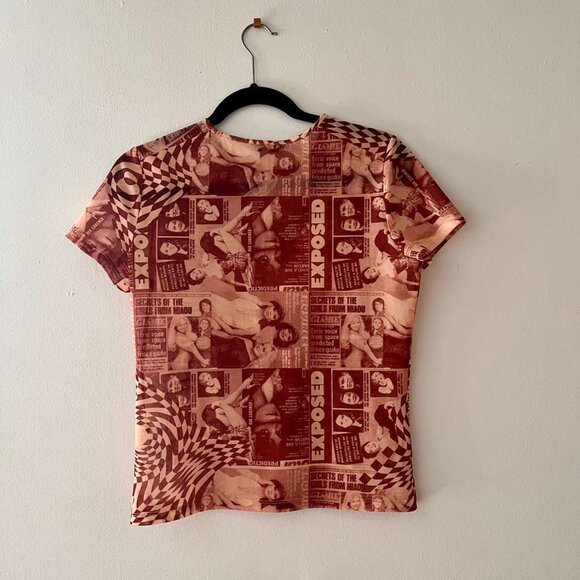 Miaou Mini Tee in Wanted Red Sz L - Picture 7 of 7